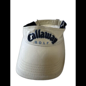 Callaway Golf Distressed Sun Visor Strapback Adjustable Hat Cap Men Beige Blue